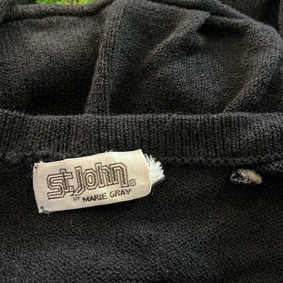 VTG St John Black Cardigan Small - Picture 3 of 3